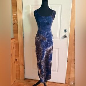 bebe Navy Tie-Dye Maxi Dress NWT size XS